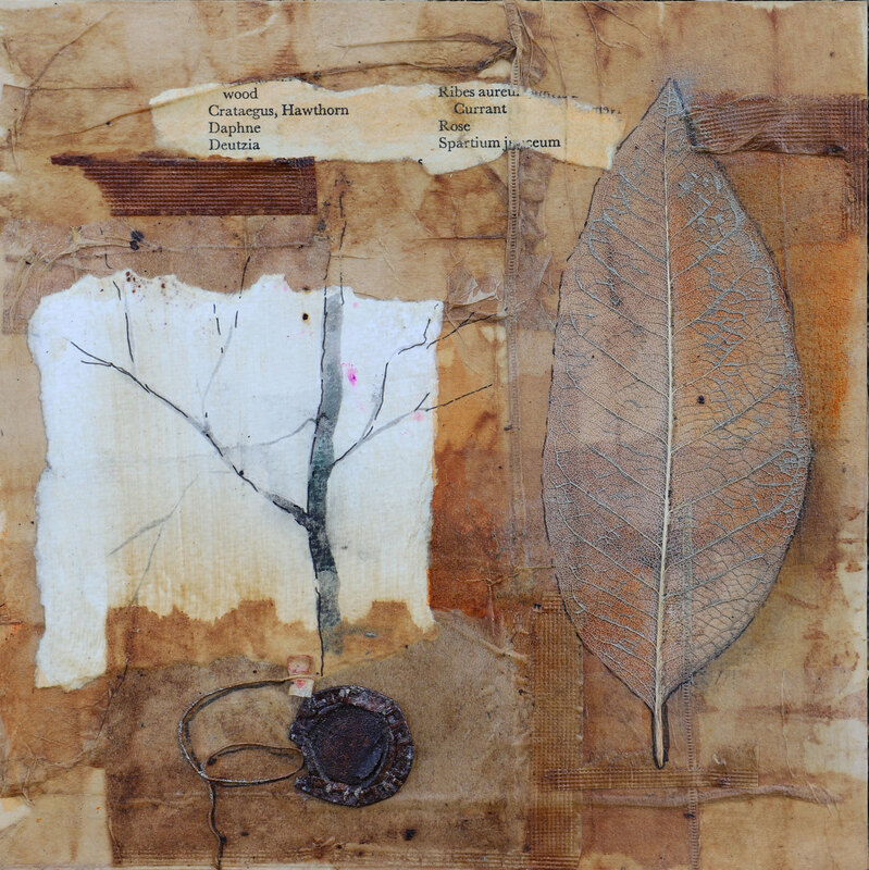 Teabag collage with found objects