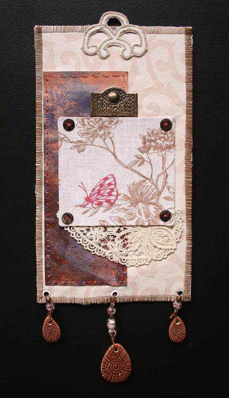 Wall hanging, textiles and found objects